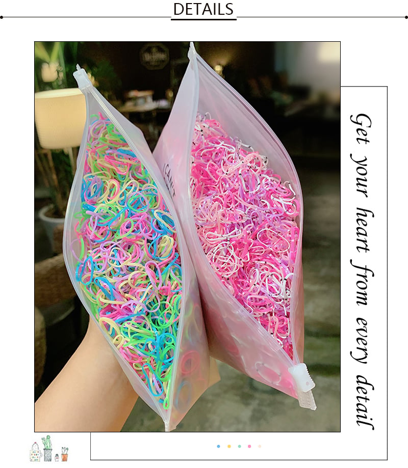 1000pcs/Pack Girls Colorful Small Disposable Rubber Bands Gum For Ponytail Holder Elastic Hair Bands Fashion Hair Accessories