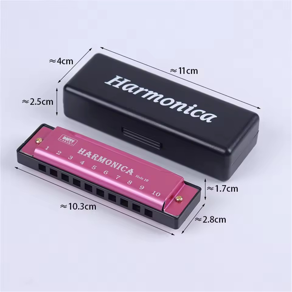10 Holes Harmonica Mouthpiece Puzzle Musical Instrument Beginner Education Play Gift Copper Core Resin Harmonica