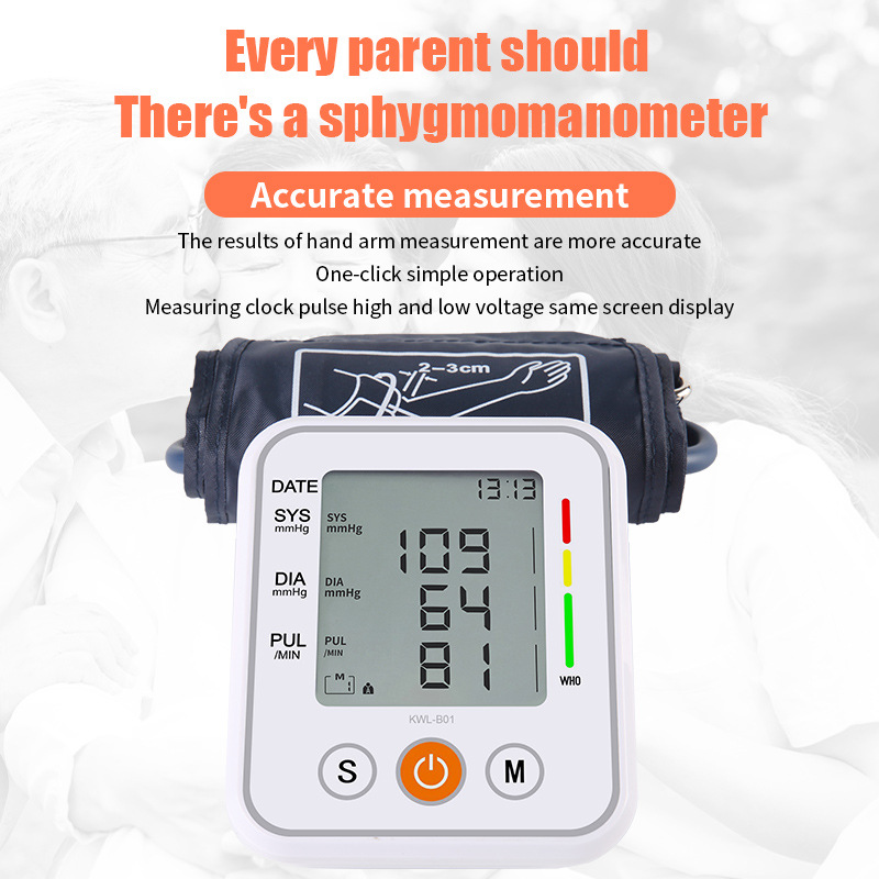 ❤Arm sphygmomanometer Home use Electronic blood pressure monitor Measuring instrument