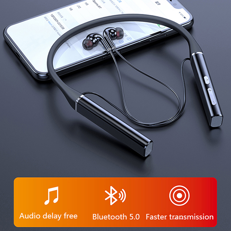 100 hours TWS Wireless Magnetic Neckband Headphone Earphone IPX3 Sport Headset Waterproof Noise Cancelling Microphon