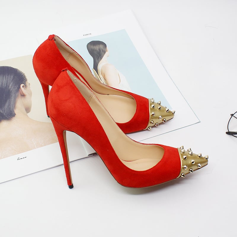 new style pointed golden orange foreign trade hot style 12 cm stiletto ladies fashion single shoes