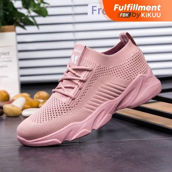 Air-permeable and portable sports shoes Fei woven mesh leisure shoes Korean version of Baitao women's shoes