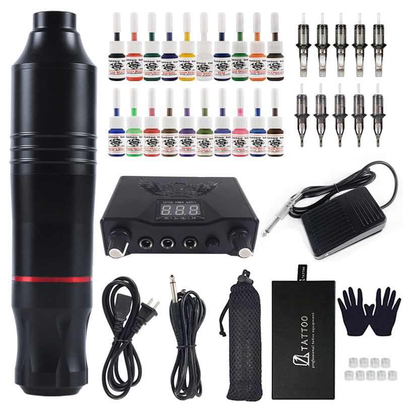 Complete Tattoo Machine Kits Tattoo Power Supply Rotary Pen With Cartridge Needles Permanent Makeup Machine For Tattoo Body Art