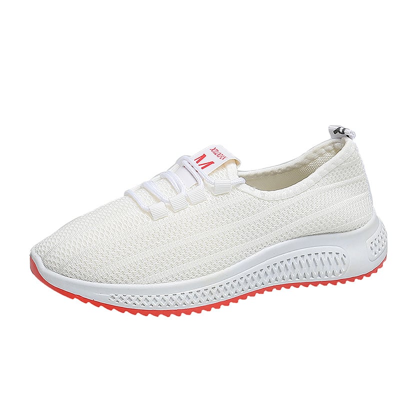 Luxury Women's Shoes Casual Fashion Sneaker Flat Platform Flyknit Stretch Fabric Ladies Shoes New Mesh Lace-up