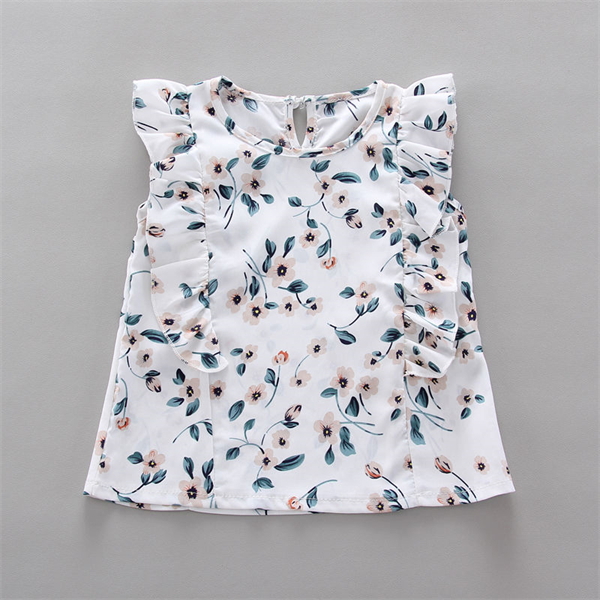 Summer Casual Children kids Sets Set Girls Clothes Clothing Chiffon Sleeveless T-Shirts t shirt Shorts Trousers Outfits