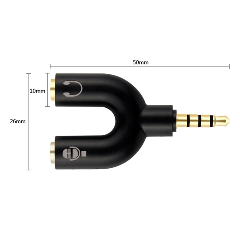 New 3.5mm Microphone Audio Converter Adapter Splitter Sound Stereo Audio Jack Interface External For 2 Way U Headset Speakers