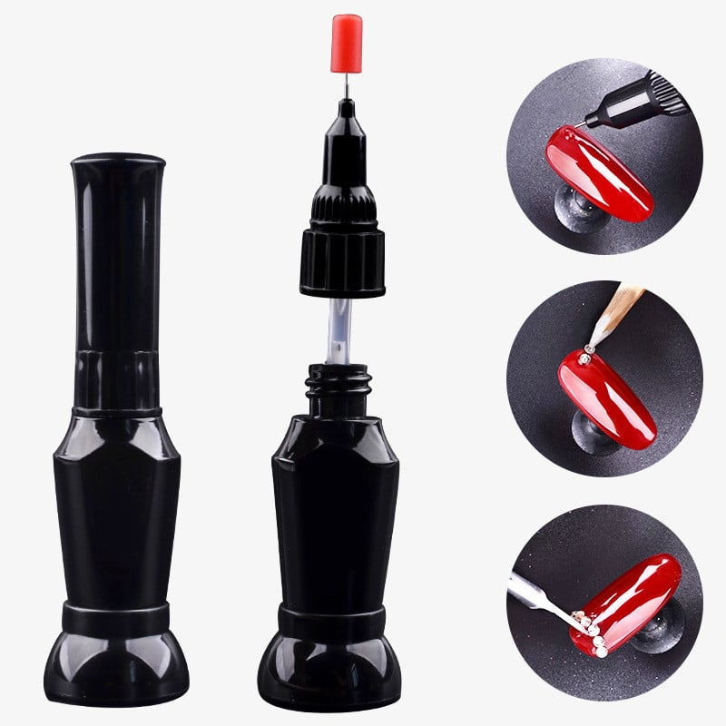 Nail point drill glue phototherapy nail sticker seal drill point drill pen stick diamond jewelry tool black bottle 10ml