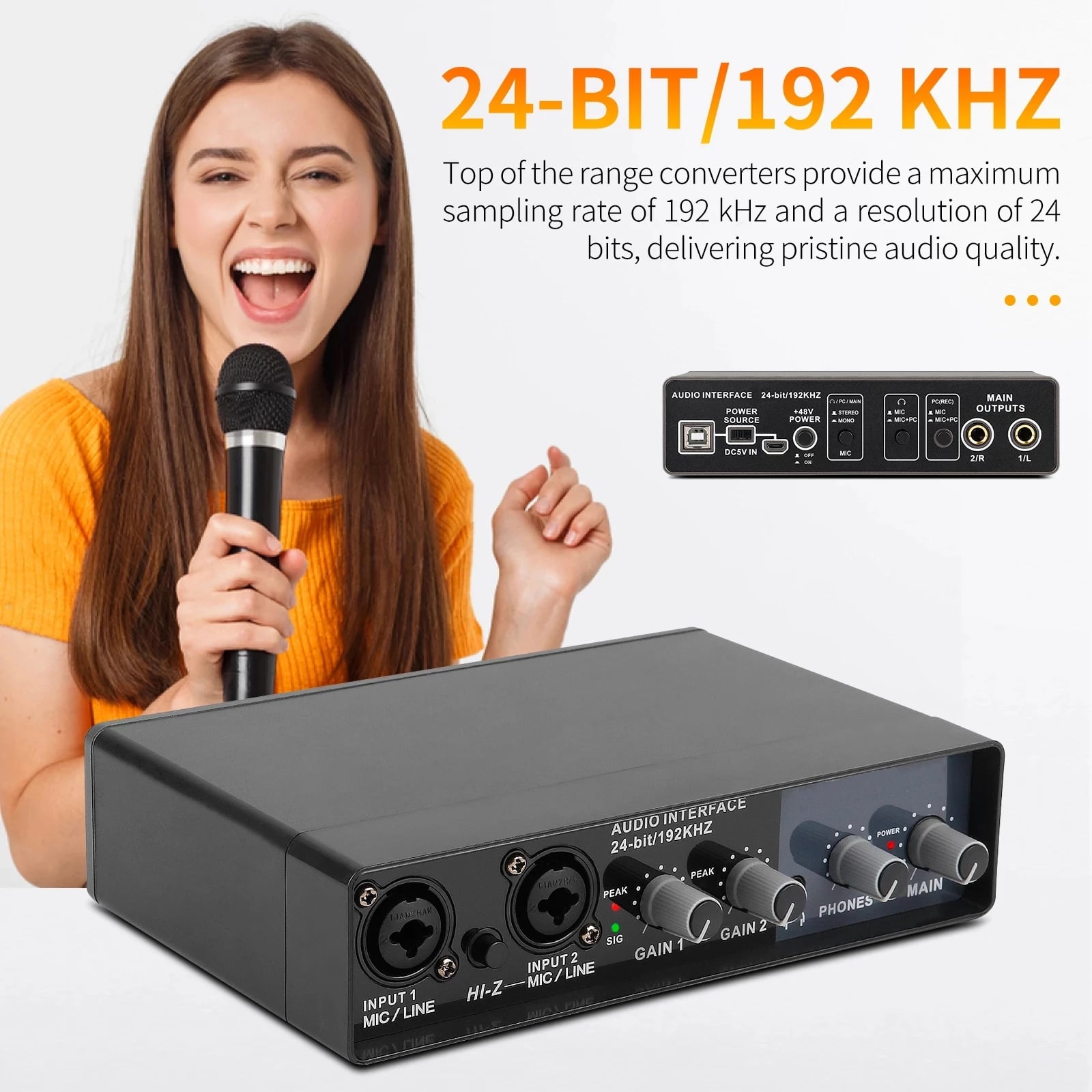 Audio interface USB Sound card UR24C UR22C professional recording dubbing Composing Equipment mobile computer live Singing