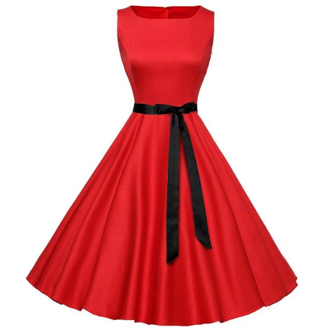 Selling summer Round neck sleeveless Color matching Casual Party Big dress