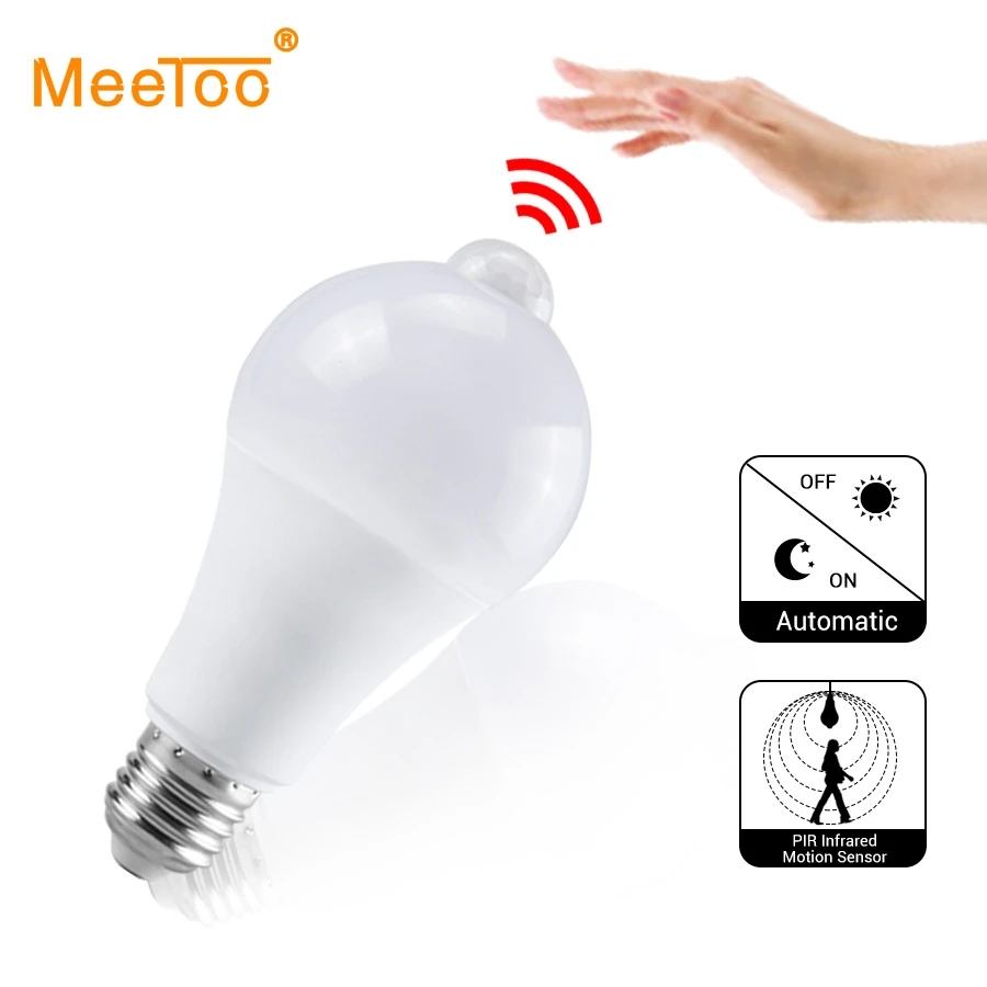 B22 E27 LED PIR Motion Sensor Lamp Bulb 220V 110V Dusk to Dawn Smart Light Bulb 12W 15W 18W 20W Porch Stairs Garage Night Light