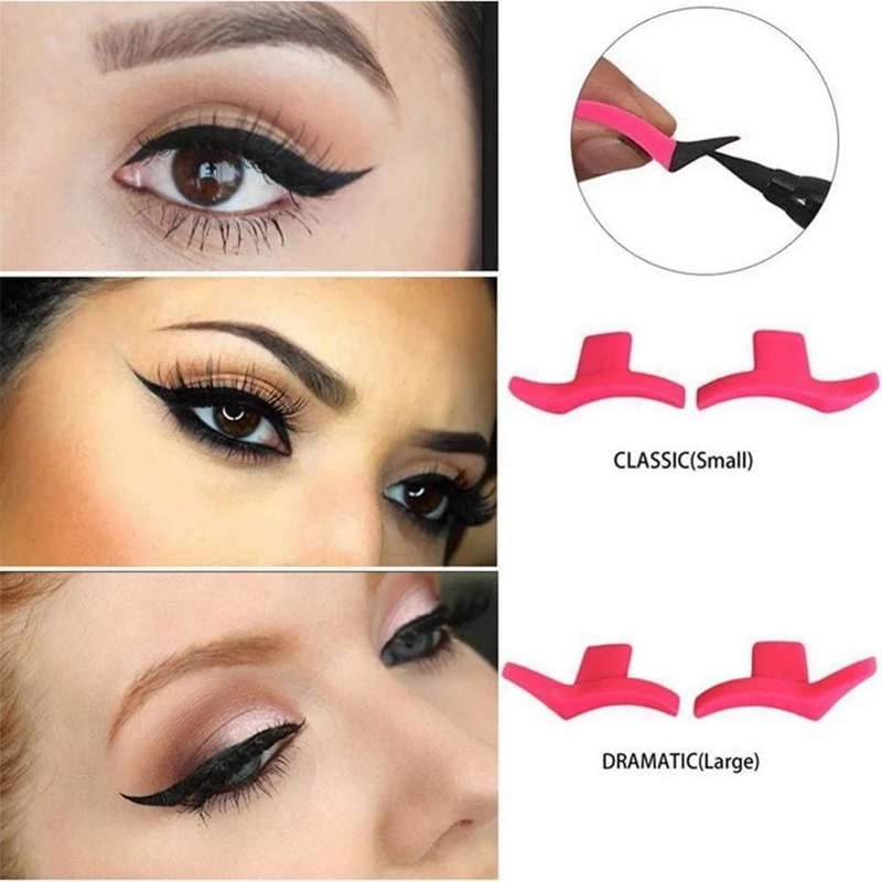 2PCS Cat Eyeliner Stamp Eyeliner Template Stencil Models Professional Makeup Cat Eye Wing Style Easy To Makeup Eyeliner StaMP