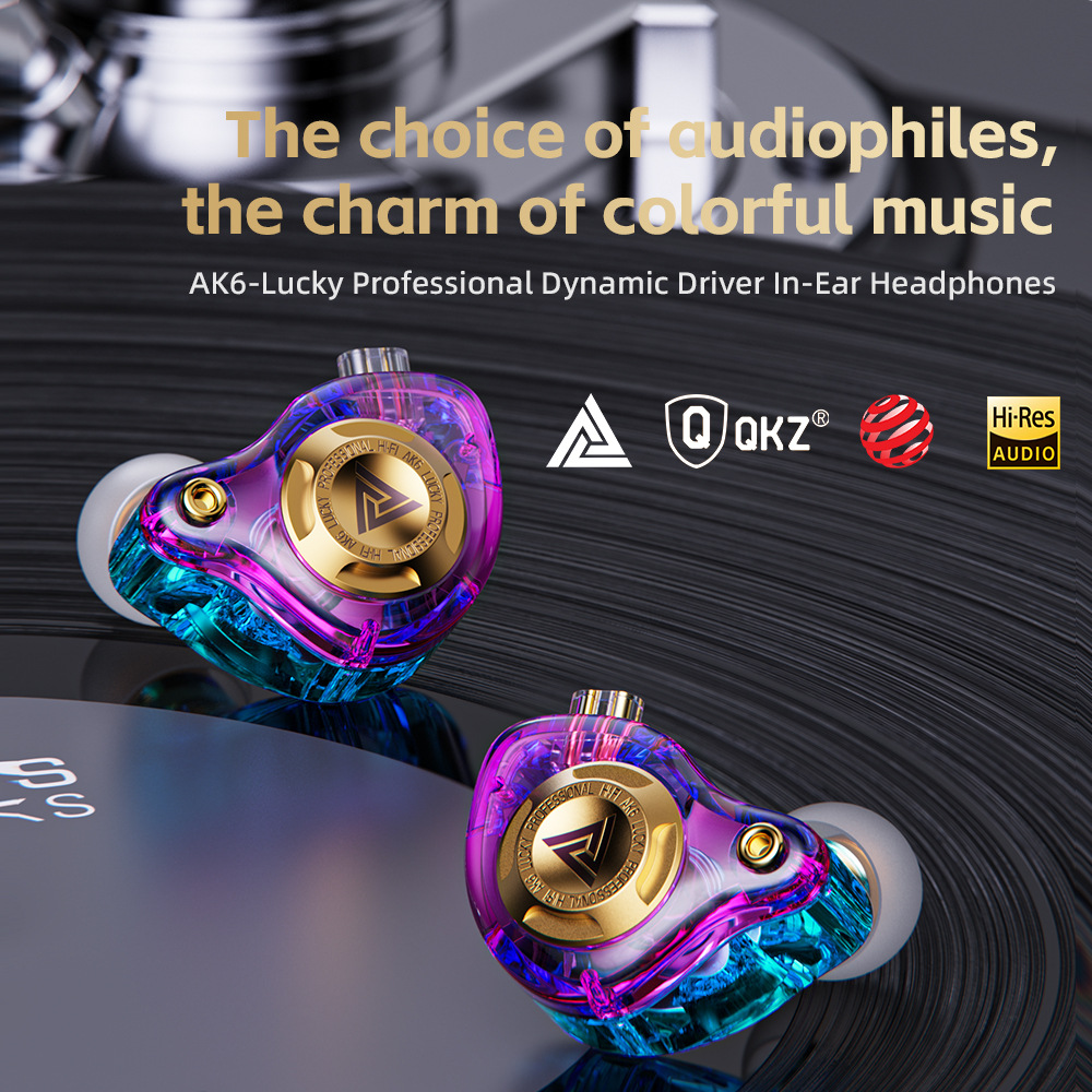 Hot QKZ AK6 Lucky Dynamic Earphones Heavy bass HIFI earphones pluggable earphones, three tone tuning mobile sports earphones