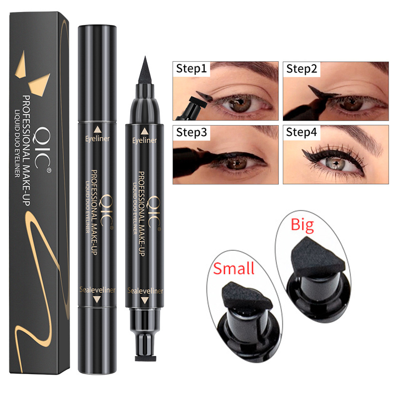 2 In1 Eyeliner Stamp Liquid Eyeliner Pencil Makeup Stamps Seal Pen Stamp Eye liner Pencil Waterproof Quick Dry Eye Makeup Tool
