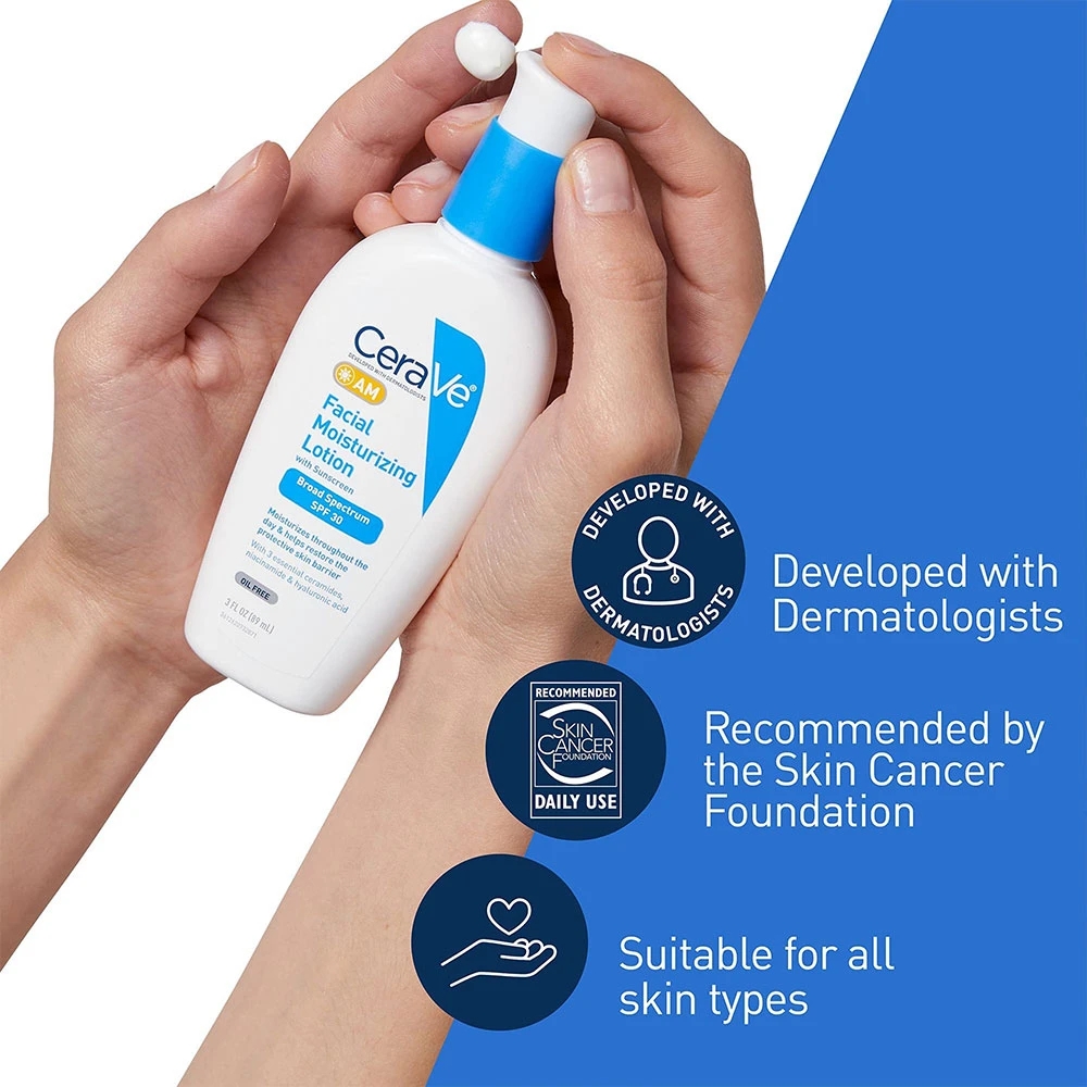 CeraVe Facial Moisturizing Lotion AM or PM Day Night With SPF30 Repair Sensitive Skin Nicotinamide Ceramide Cream 화장품 89ml