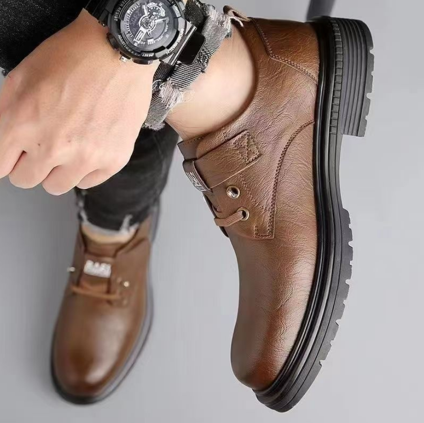 Autumn Winter Vintage Men's Ankle Boots British Style Workwear Fashion Men's Casual Shoes Male Designer Platform Shoes Man