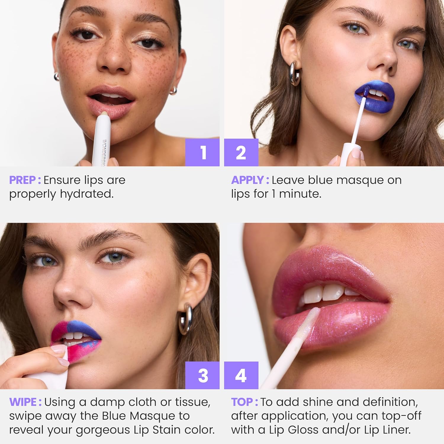 Wonderskin Wonder Blading All Day Lip Stain Peel Off Masque - Long Lasting, Waterproof and Transfer Proof Nude Lip Tint, Matte Finish Peel Off Lip Sta