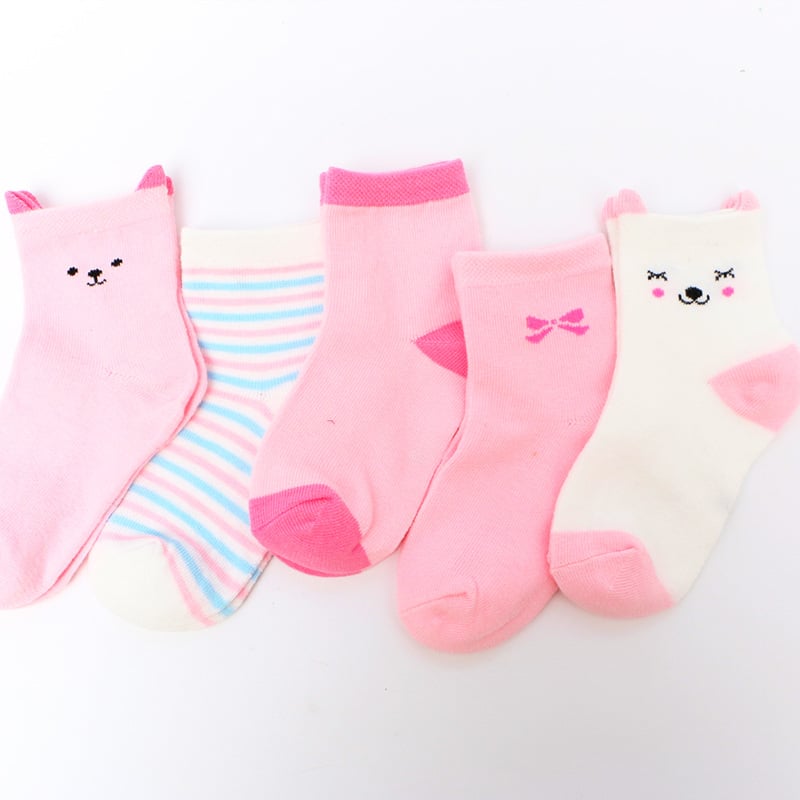 Soft Knitted Cotton Baby Socks for Newborn Boy and Girl 5 Pairs /