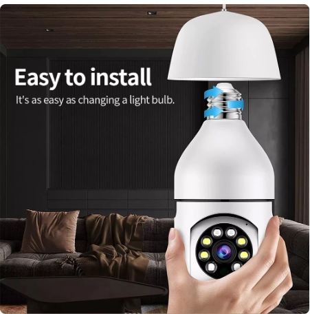 HD 1080P 360° Rotate Auto Tracking Panoramic Camera Light Bulb Wireless Wifi PTZ IP Camera Remote Viewing Security Surveillance
