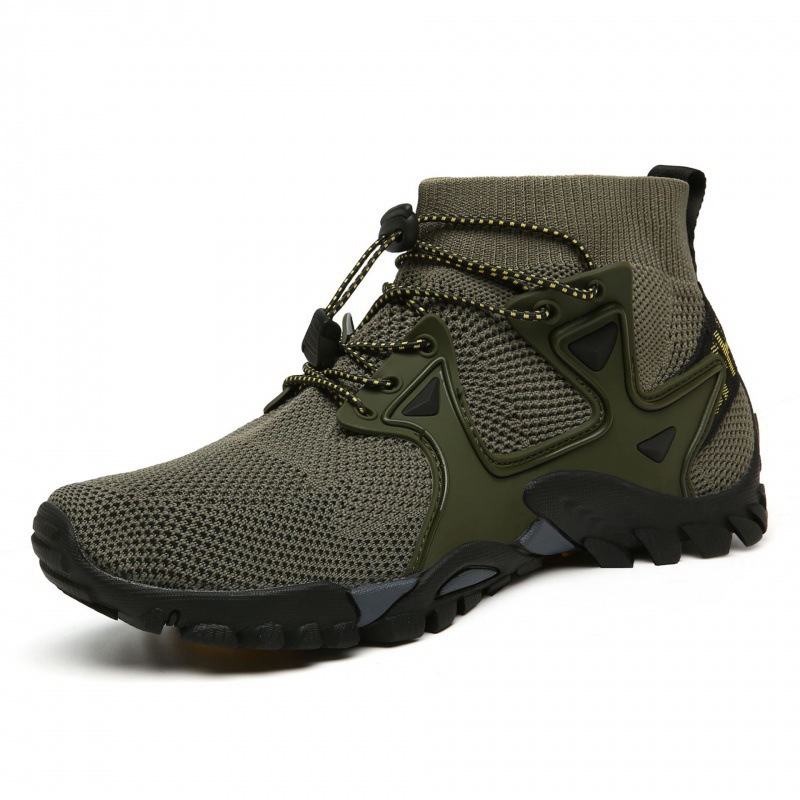 New socks shoes men's shoes large mesh fly woven solid color sports shoes outdoor climbing couples running shoes