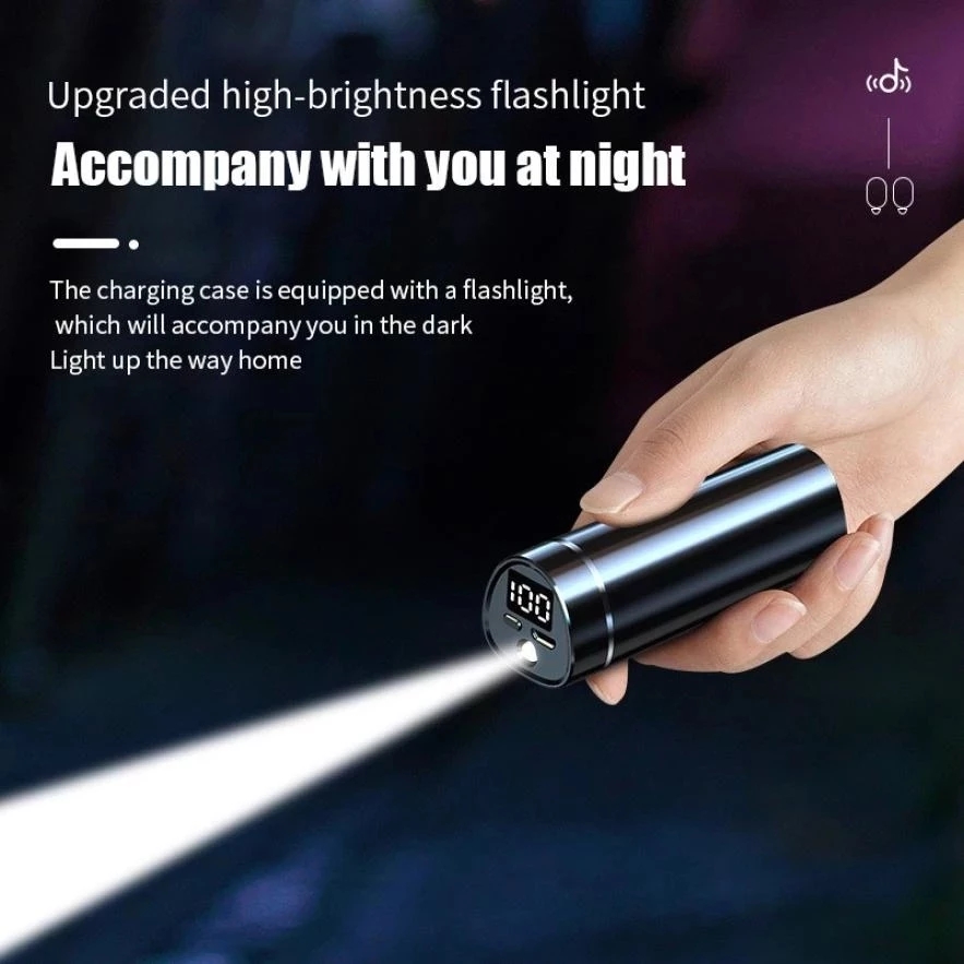 N21 TWS Bluetooth Earphones Wireless Headphones Handsfree in Ear Mini Earbuds Gaming Headset with LED Flashlight Microphone