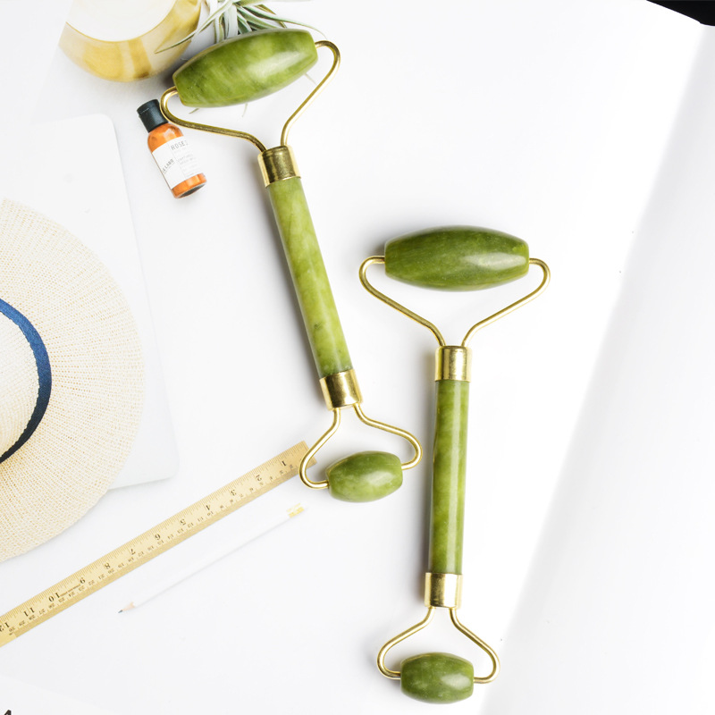 Handmade Double-headed Jade Roller Beauty Device Xiuyan Jade Face And Eye Roller Massage