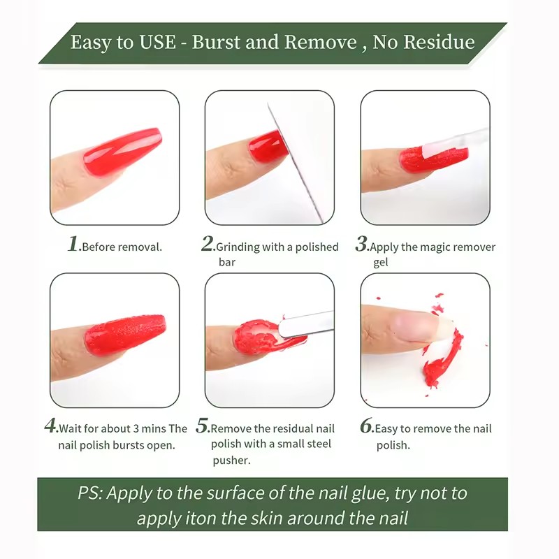 Nail Polish Remover in UV Gel, 15ml, easily and quickly removes semi-permanent enamel in 3-5 minutes