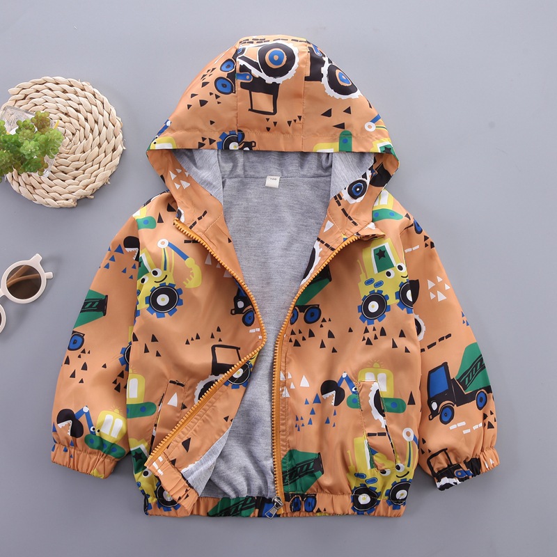 Children's jackets, boys' jackets, spring children's clothing, baby cartoons, dinosaurs, zipper jackets, windbreakers