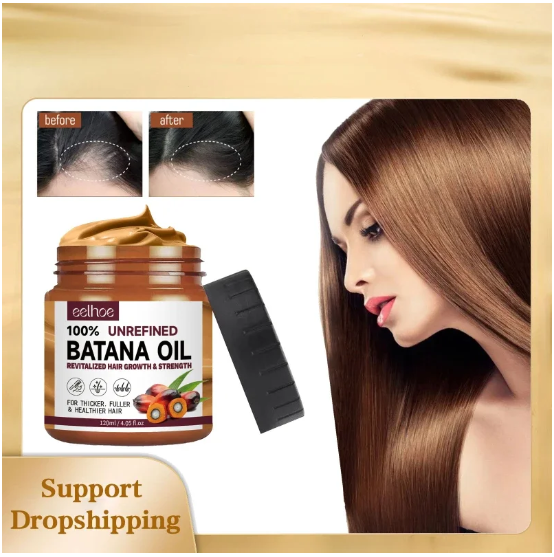 120ML Pure Batana Oil For Hair Growth Batana Oil Butter Hair Mask From Honduras Hair Loss Treatment For Black Men & Women