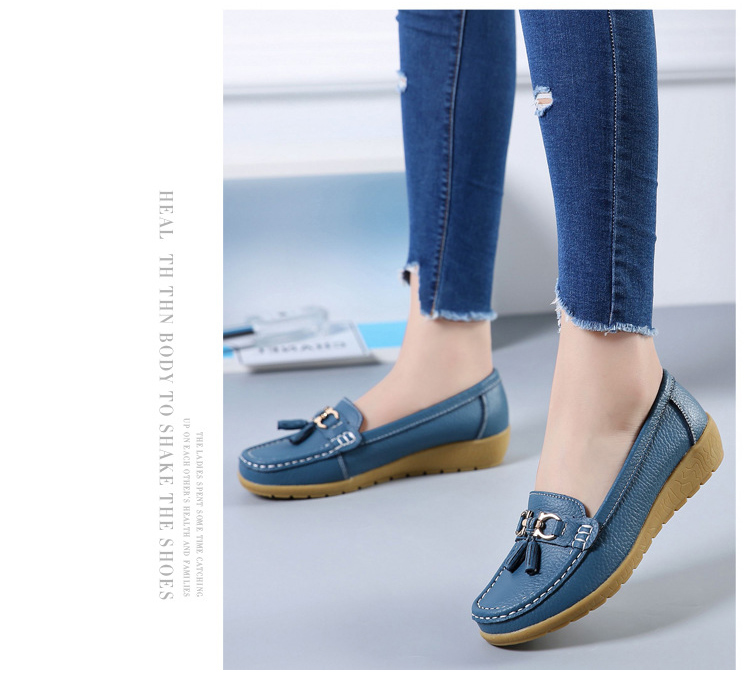 Women Genuine Leather Loafers Sheos Ballet Flats Ladies Shoes Female Spring Moccasins Casual Ballerina Shoes Women Sneakers