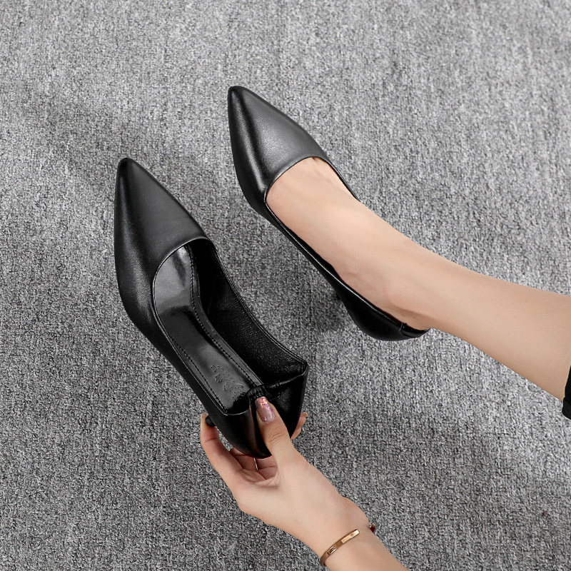 Flight Attendant High Heels Female 2023 New Etiquette Single Shoes Pointed Toe Thin Heels Professional Work Shoes Formal Dress B