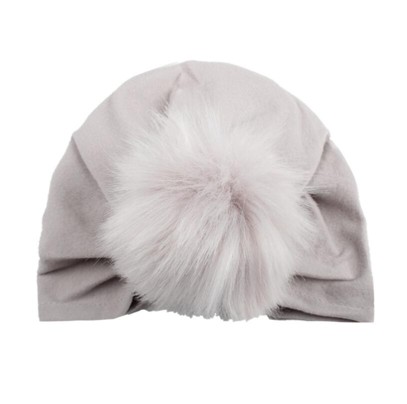 New Contrast color Design Baby Girl Hat with Hair Ball Newborn Infant Hat Cap Accessories for Children Kids