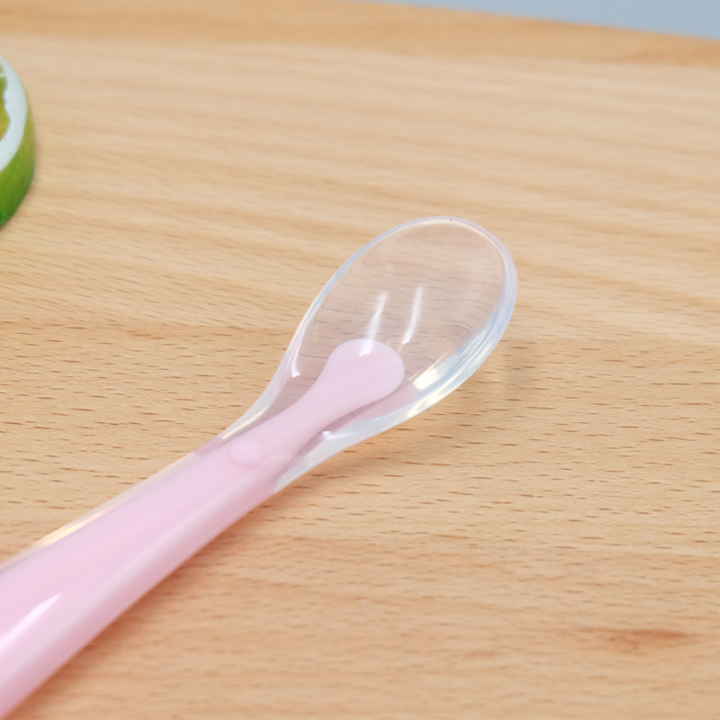 New Baby Soft Silicone Spoon Candy Color Temperature Sensing Spoon Children Food Baby Feeding Tools Baby Spoon
