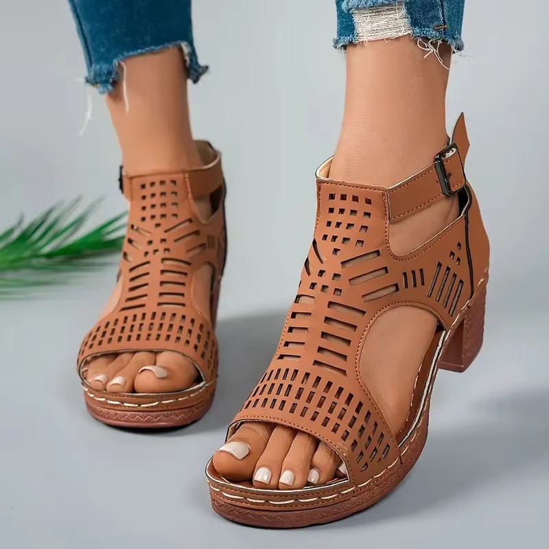 New Women High Heel Sandals New Retro Gladiator Ladies Casual Rome Summer Woman Shoes Elegant Sandals Women Platform Sandals