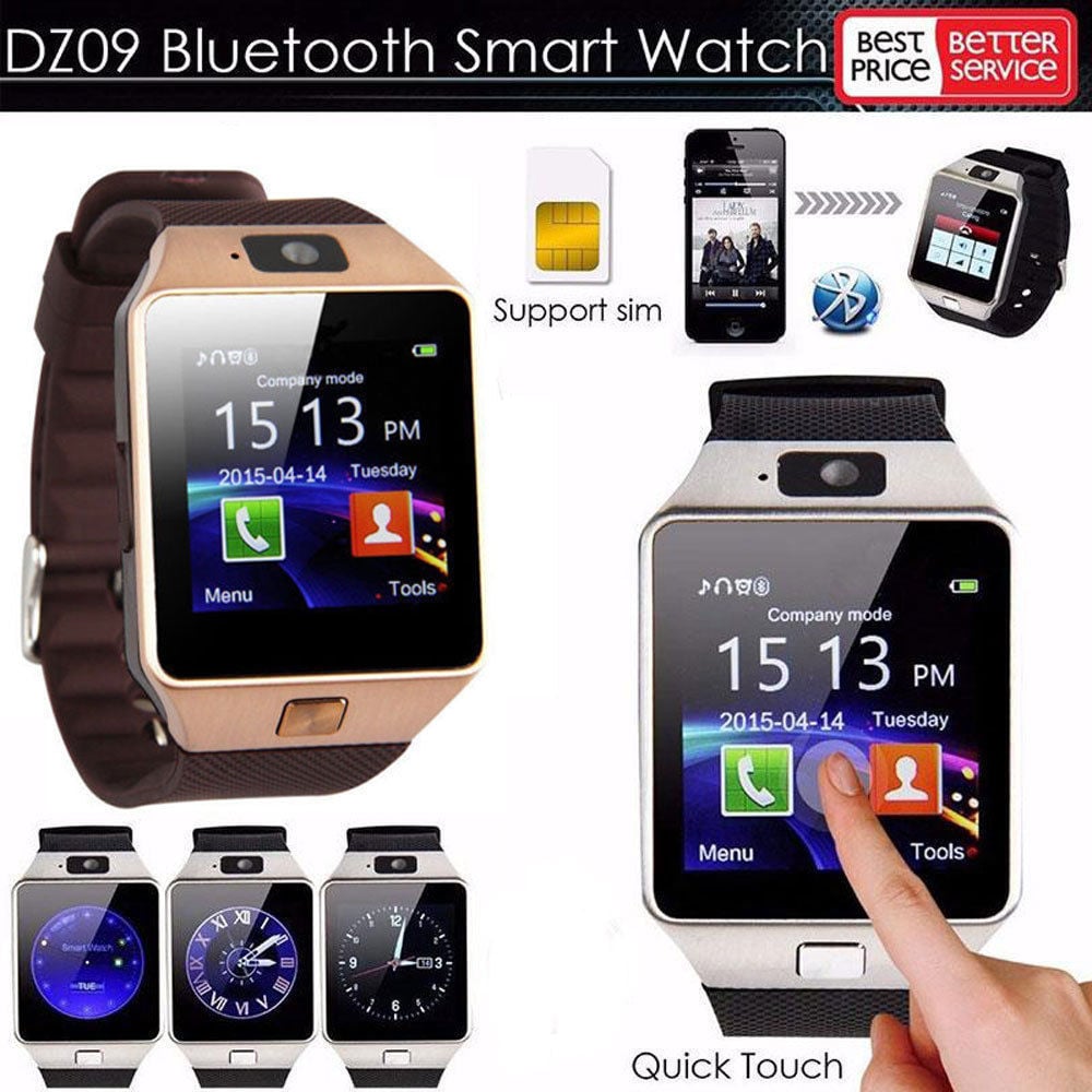 DZ09 Professional Smart Watch 2G SIM TF Camera Waterproof Wrist Watch GSM Phone Large-Capacity SIM SMS For Android For Phone