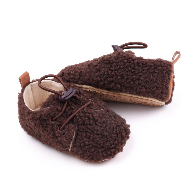 Baby Winter Shoes Soft Cotton PVC Sole Anti-slip Warm Prewalk Sneaker for Newborn Toddler Boys and Girls
