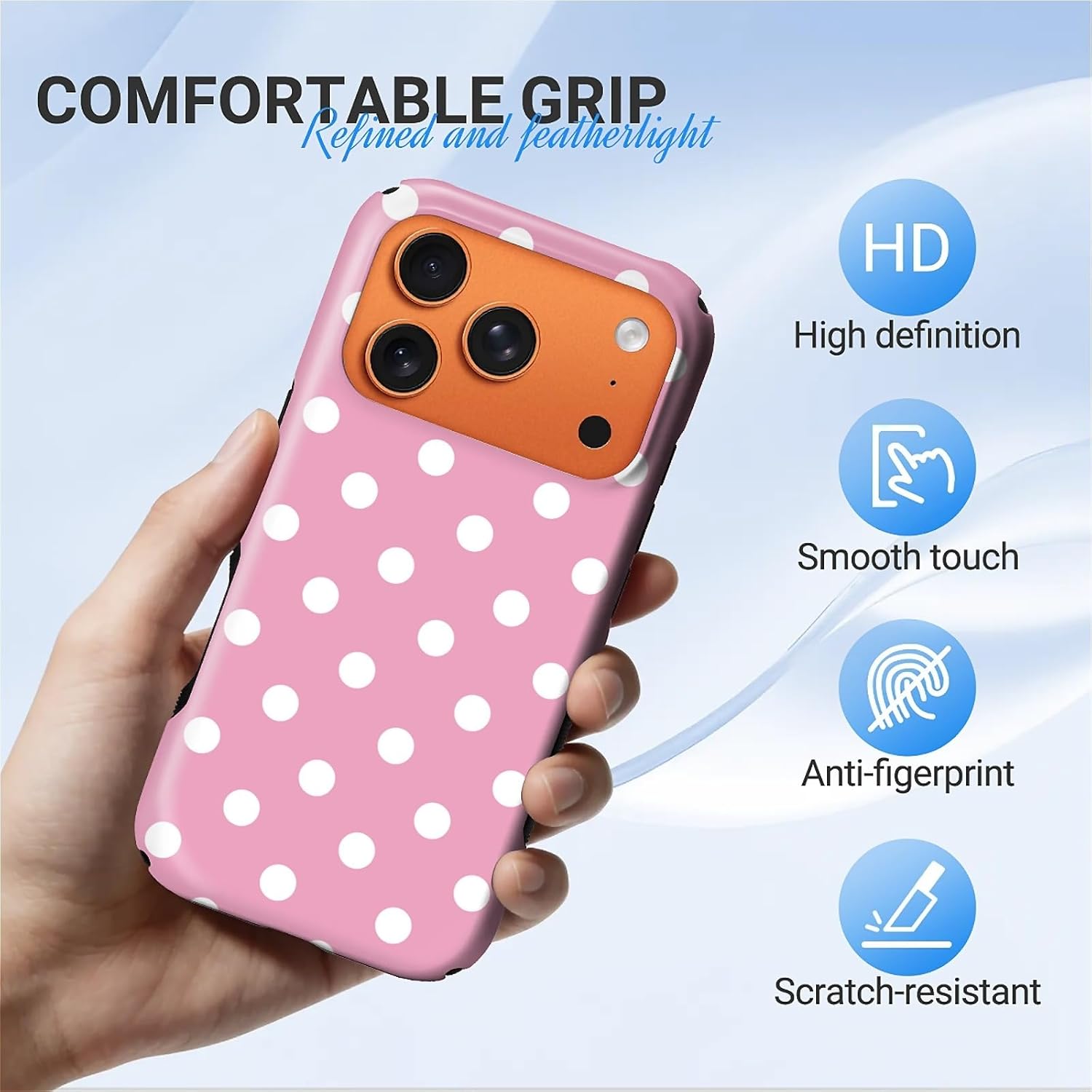 Magnetic Case for iPhone 17 Pro, Y2K Style Polka Dot Pink Design Compatible with MagSafe,Upgrade Hybrid Dual Protection Silicone + Hard PC Full Body C