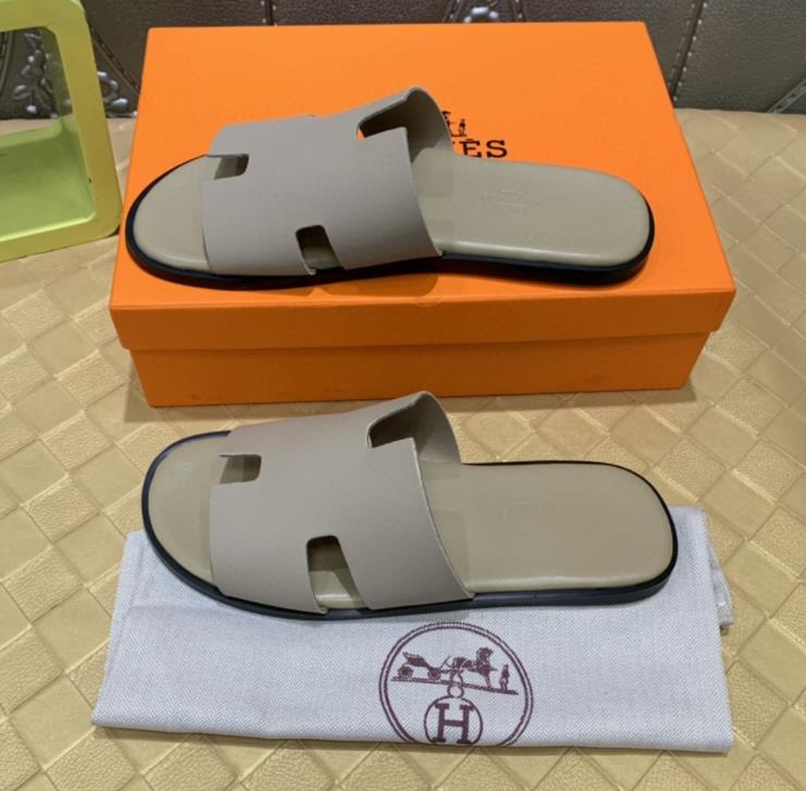 Hermes Men's Slippers Hermes Genuine Leather Slippers Size 38-45
