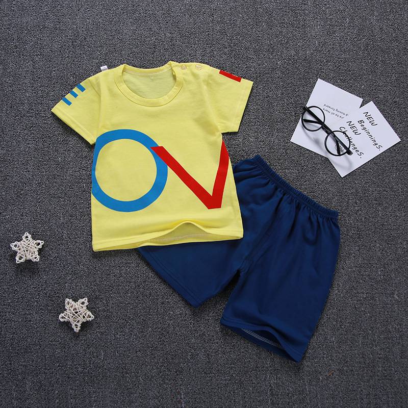 New Baby Boy Summer Mickey Clothes Infant Newborn Boy Girl Clothing Set Sports Tshirt+ Shorts Suits