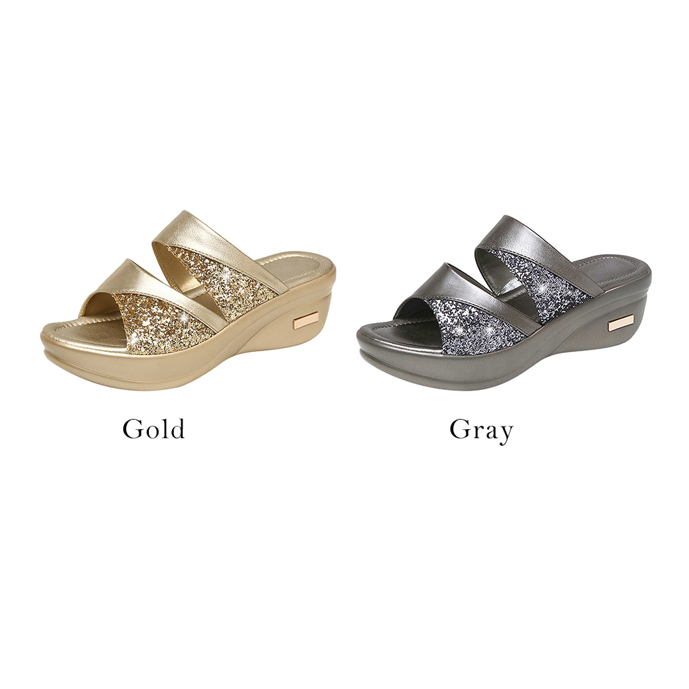 Women's High-heeled Pumps Women's Sandals Thick-soled Slippers Open-toed Mules Shoes Wedding Shoes Wedge Slipper Party Slippers