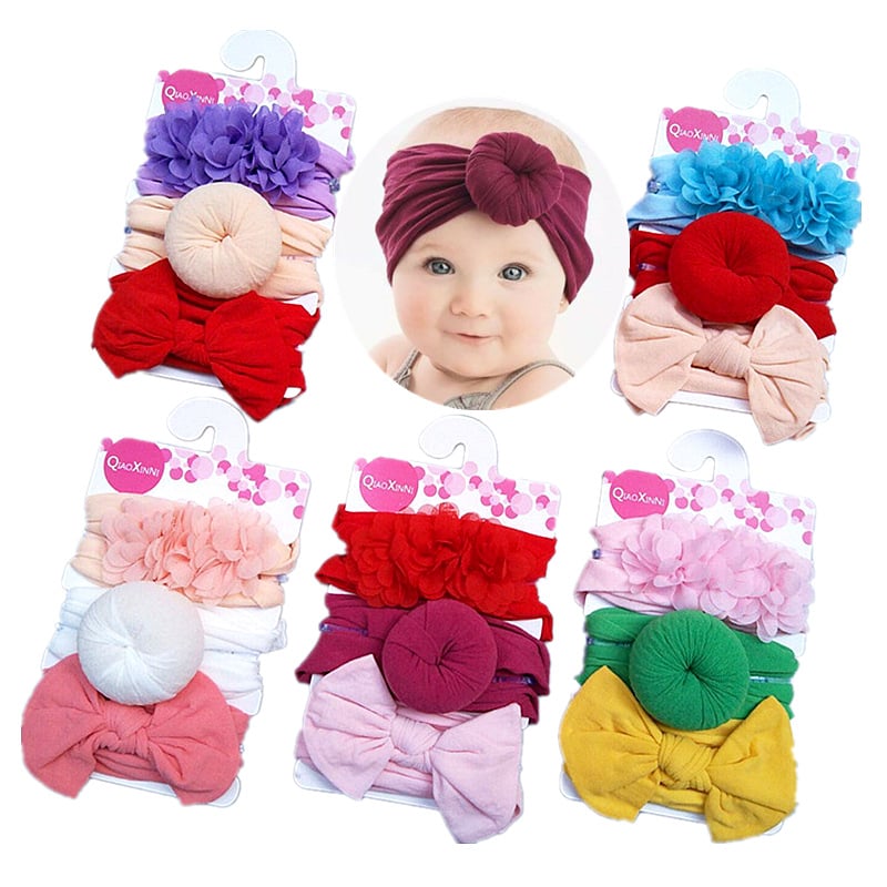 3pcs/set Kids Bow Headband Donut Headband Baby Headband Hair Accessories
