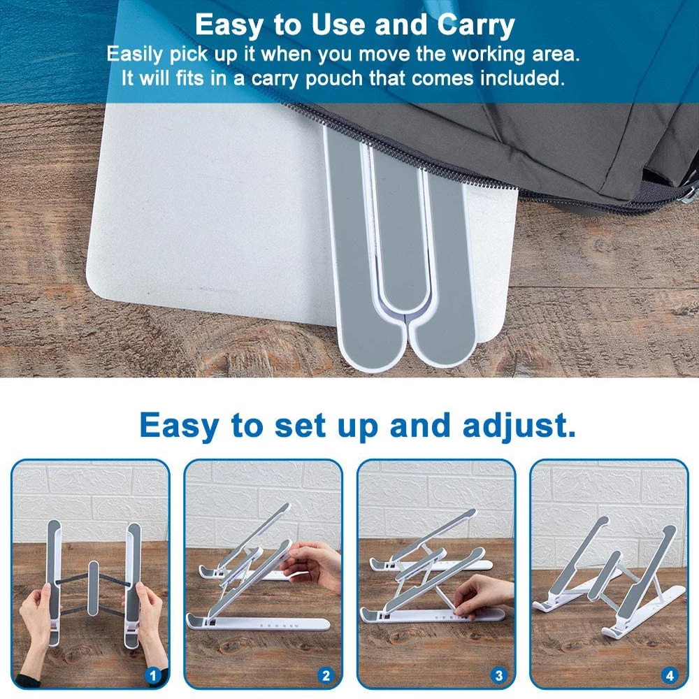 Foldable Laptop Stand Portable Notebook Support Base Holder Adjustable Riser Cooling Bracket for Laptop & Tablet Accessories