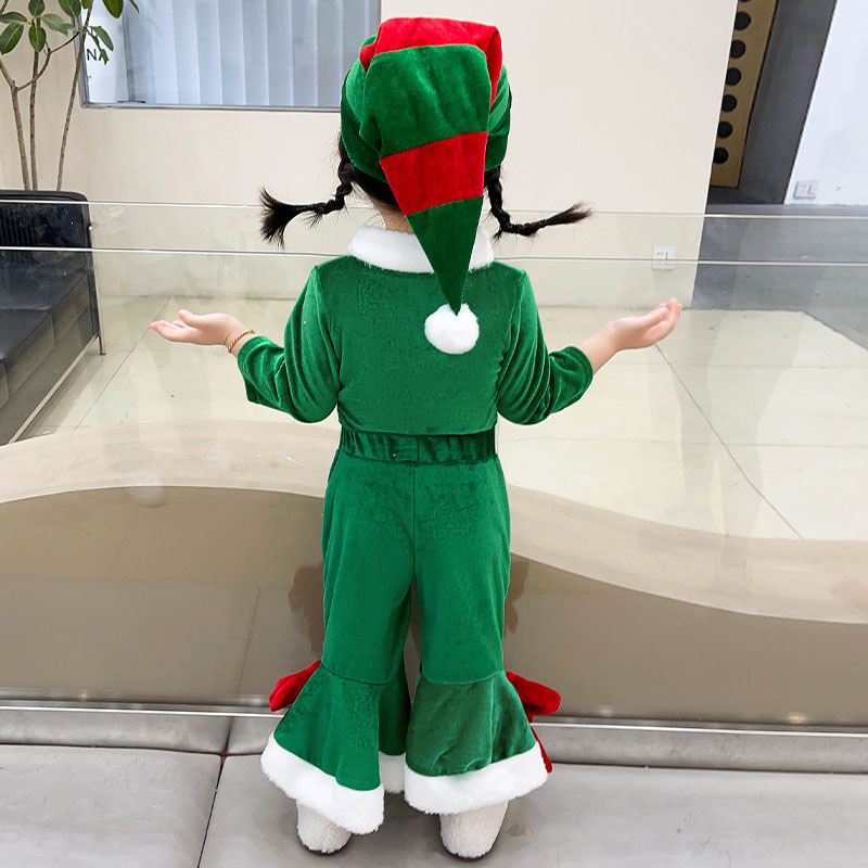 Baby Girl Christmas Outfits Long Sleeve Bell Bottom Pant Christmas Clothes Set Santa Costume Cosplay Clothes