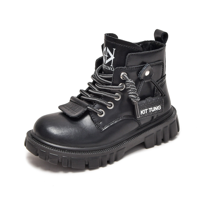 Autumn & Winter Genuine Leather Boys Snow Boots Fashion Soft Sole Non-Slip Children Shoes Sports Casual Size 26-37