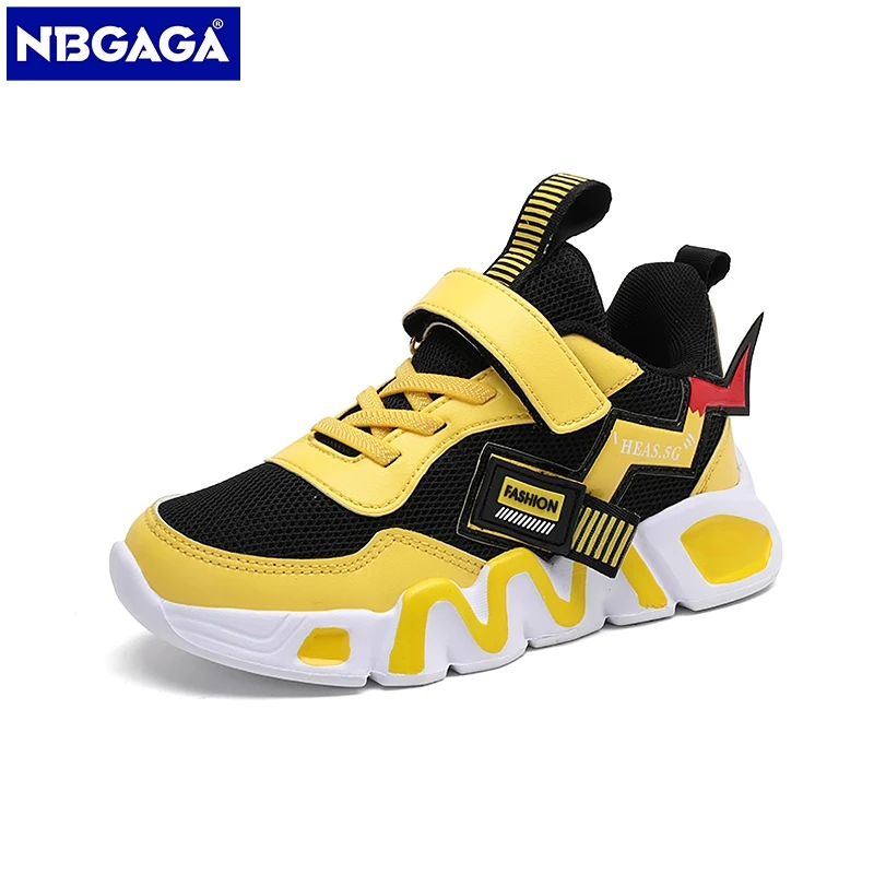 Cartoon Kids Shoes for Boys Mesh Sneakers Children Casual Sport Little Boy Running Tenis Yellow School Student Shoes