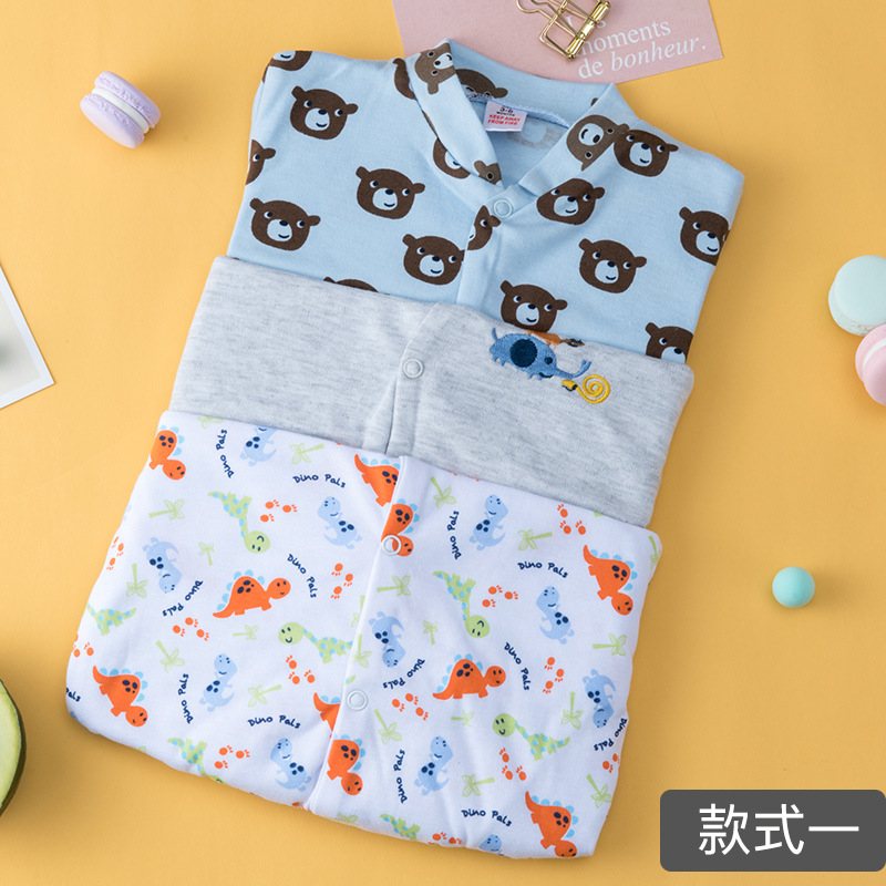 0- December Foreign Trade Children's Bodysuit Baby Cotton Underwear Newborn Romper Gift Box Three Piece Set