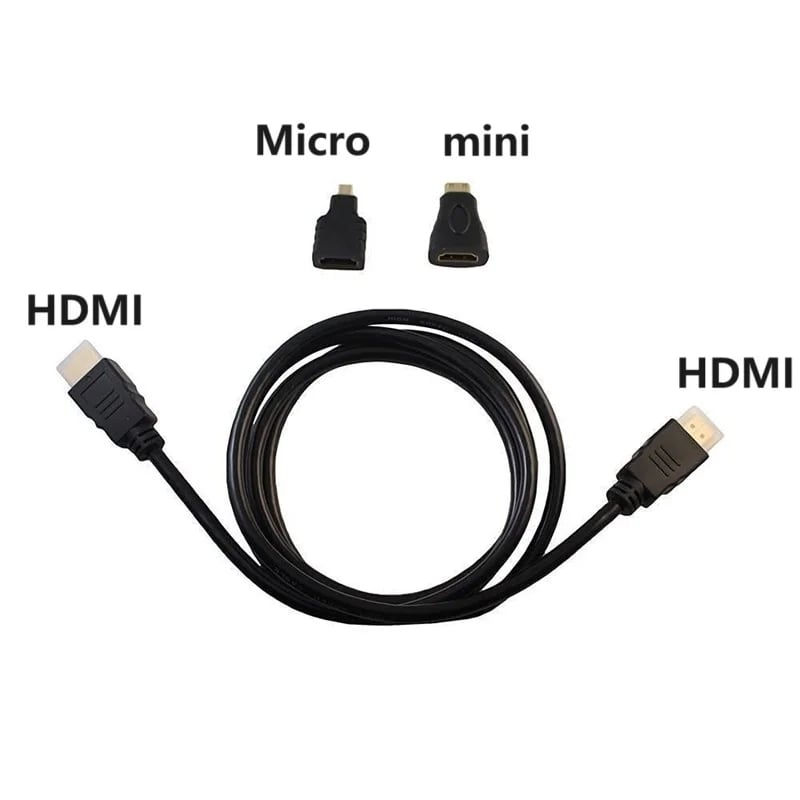 1.5m HDMI TO HDMI cable 3 In 1 HIGH SPEED HDTV CABLE 3D V1.4 FULL HD 1080P Mini HDMI Adapter Micro HDMI Connector HDMI Cable