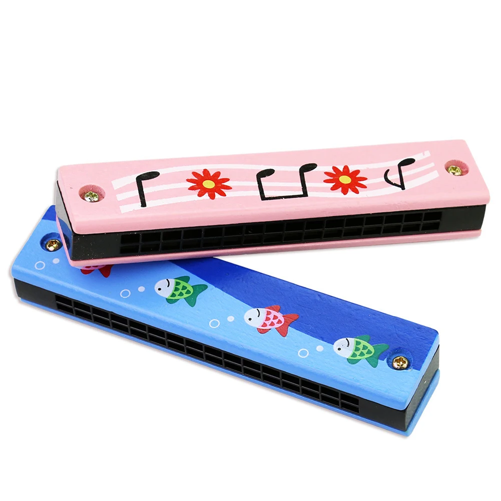 16 Holes Cute Harmonica Musical instrument Montessori Educational Toys Cartoon Kids Wind Instrument Children Gift