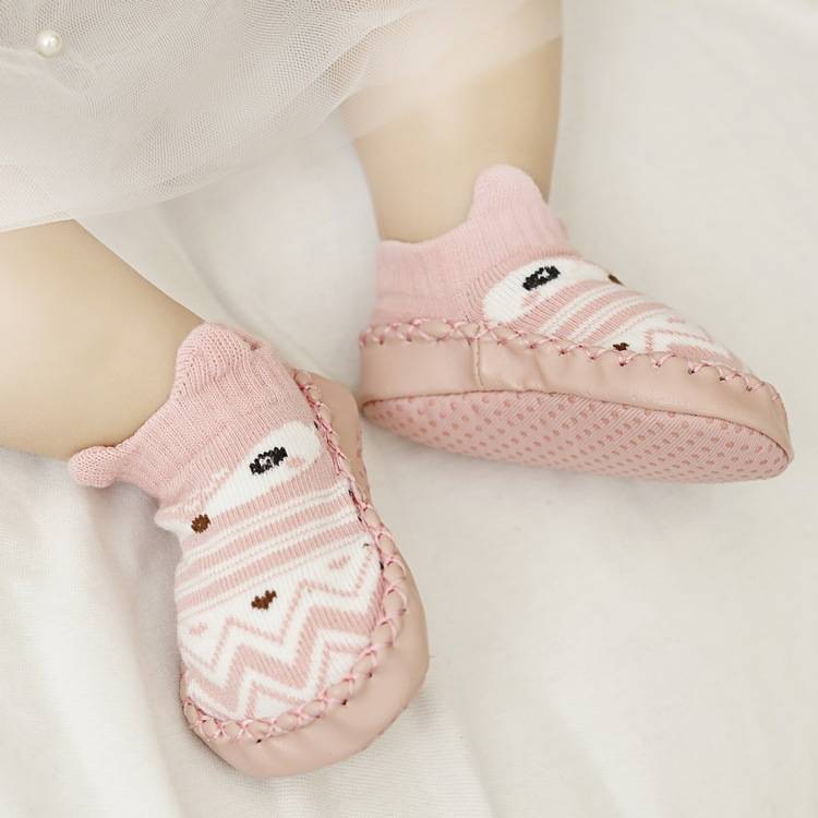 Baby Shoes Socks Children Infant Cartoon Socks Baby Gift Kids Indoor Floor Socks Leather Sole Non-Slip Thick Towel Socks
