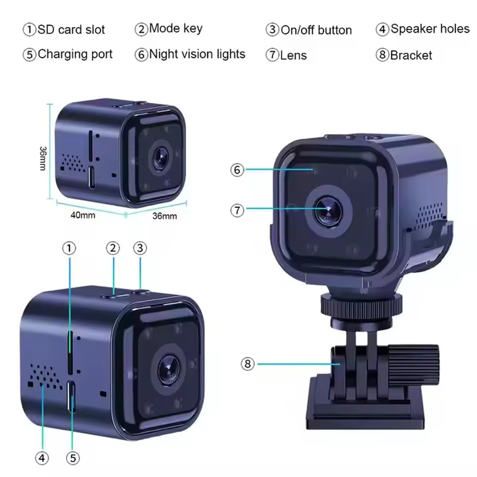 Mini HD Monitoring Camera 1080P WiFi Wireless Remote Monitor Night Vision Camcorders Video Surveillance Security Protection