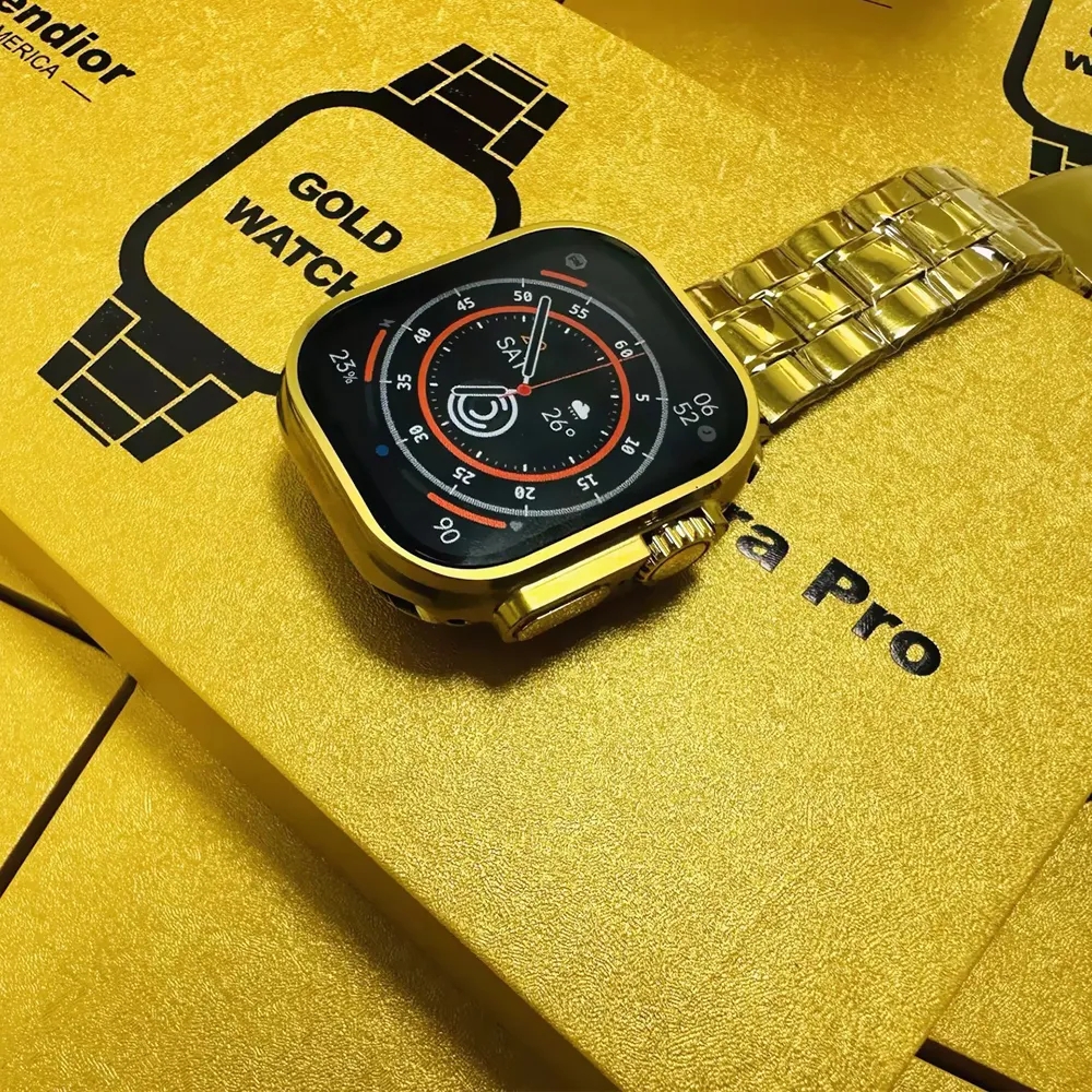New G9 Ultra Pro Gold Smart Watch Ultra Series 8 NFC Bluetooth Call Men Smartwatch 2023 Watch Ultra Wireless Charging for Apple
